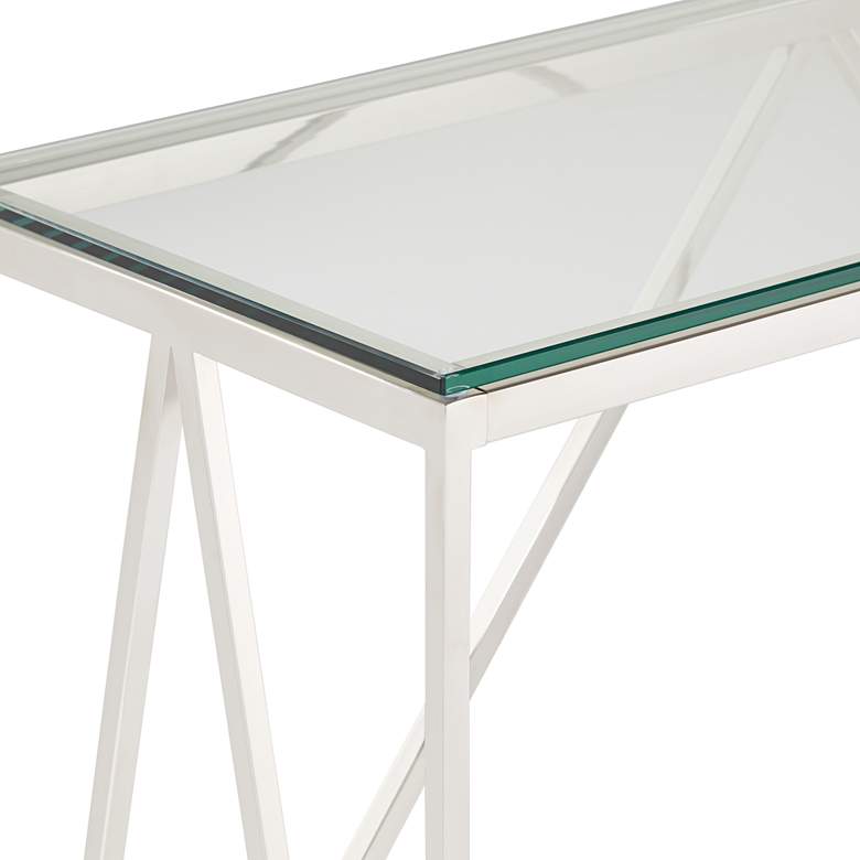 Image 2 Luxor 47 1/4 inch Wide Chrome and Glass Modern Console Table more views