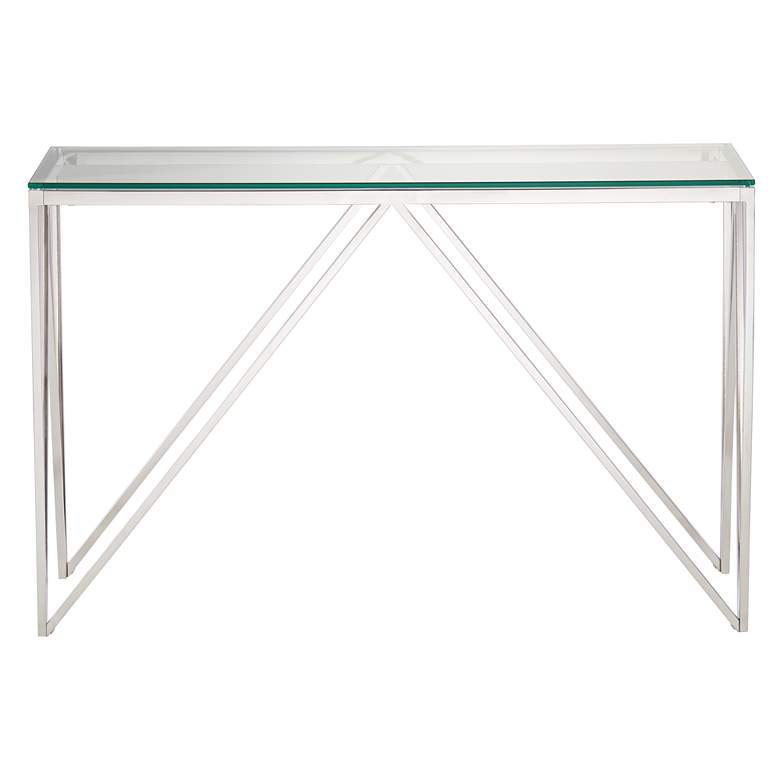 Image 3 Luxor 47 1/4" Wide Chrome and Glass Modern Console Table more views
