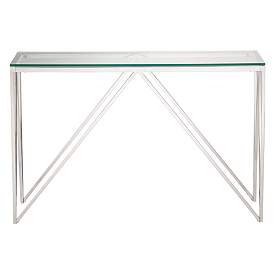Image3 of Luxor 47 1/4" Wide Chrome and Glass Modern Console Table more views