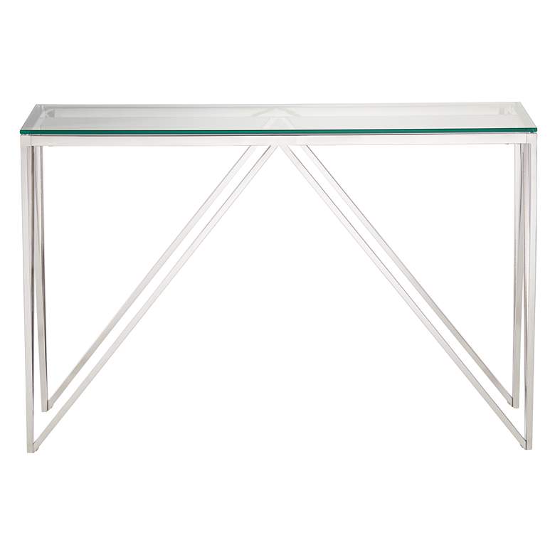 Image 4 Luxor 47 1/4" Wide Chrome and Glass Modern Console Table more views