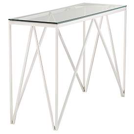 Image4 of Luxor 47 1/4" Wide Chrome and Glass Modern Console Table more views