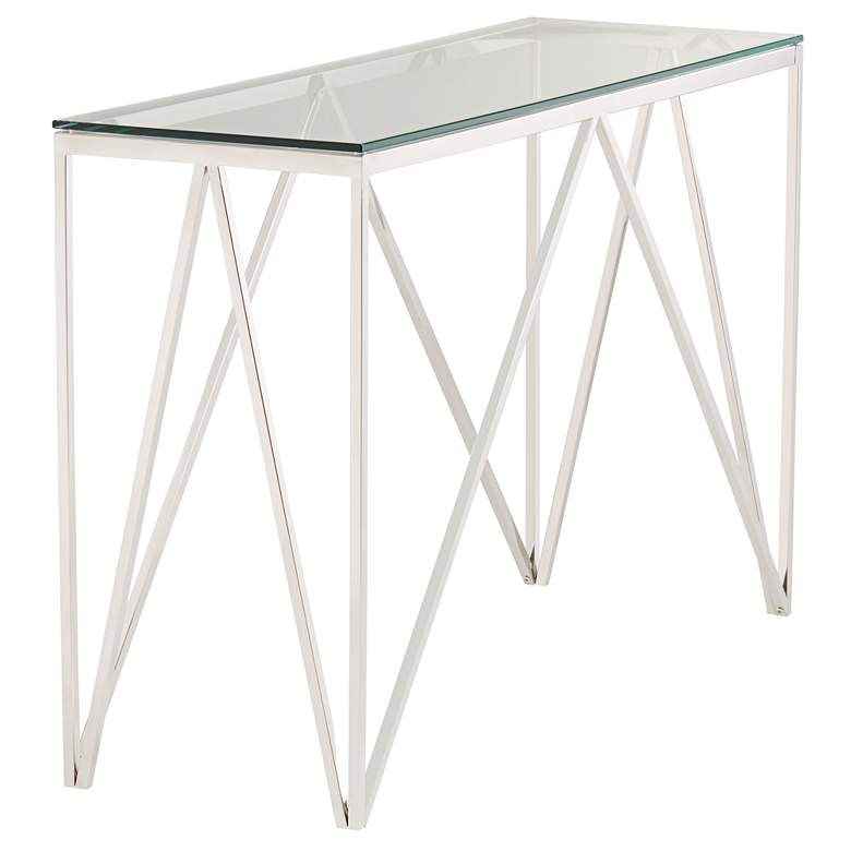 Image 5 Luxor 47 1/4" Wide Chrome and Glass Modern Console Table more views