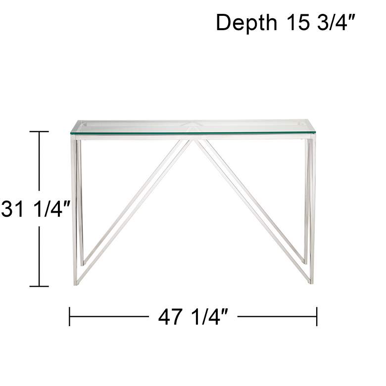 Image 5 Luxor 47 1/4 inch Wide Chrome and Glass Modern Console Table more views