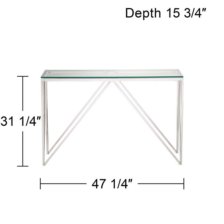 Image 6 Luxor 47 1/4" Wide Chrome and Glass Modern Console Table more views