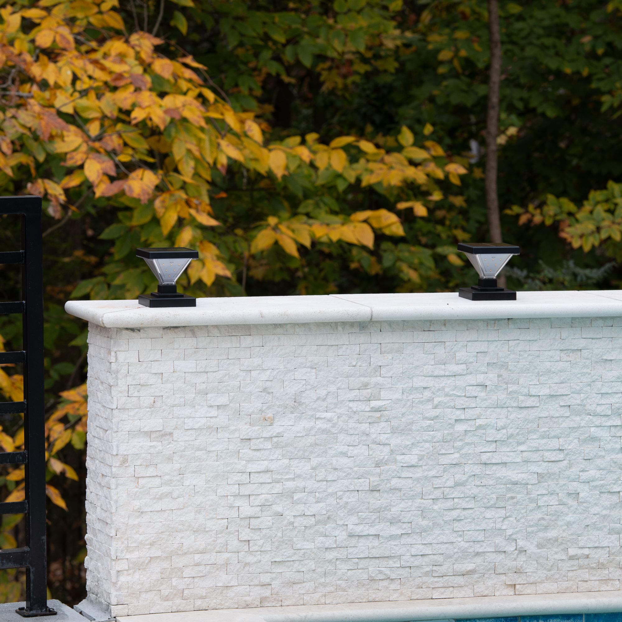 Image 6 Luxor Black Solar LED Post Cap Lights Set of 2 more views