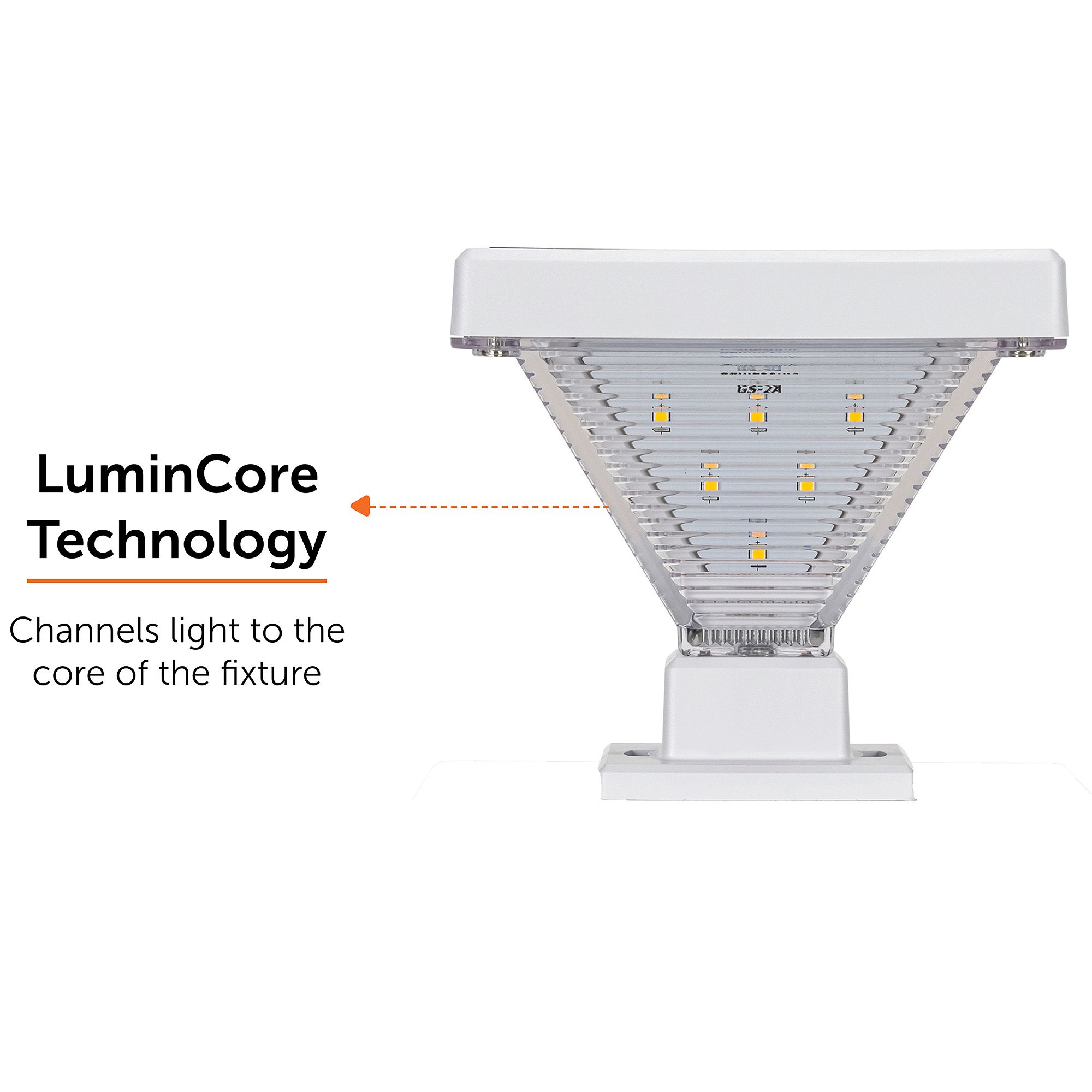 Image 4 Luxor White Solar LED Post Cap Lights Set of 2 more views