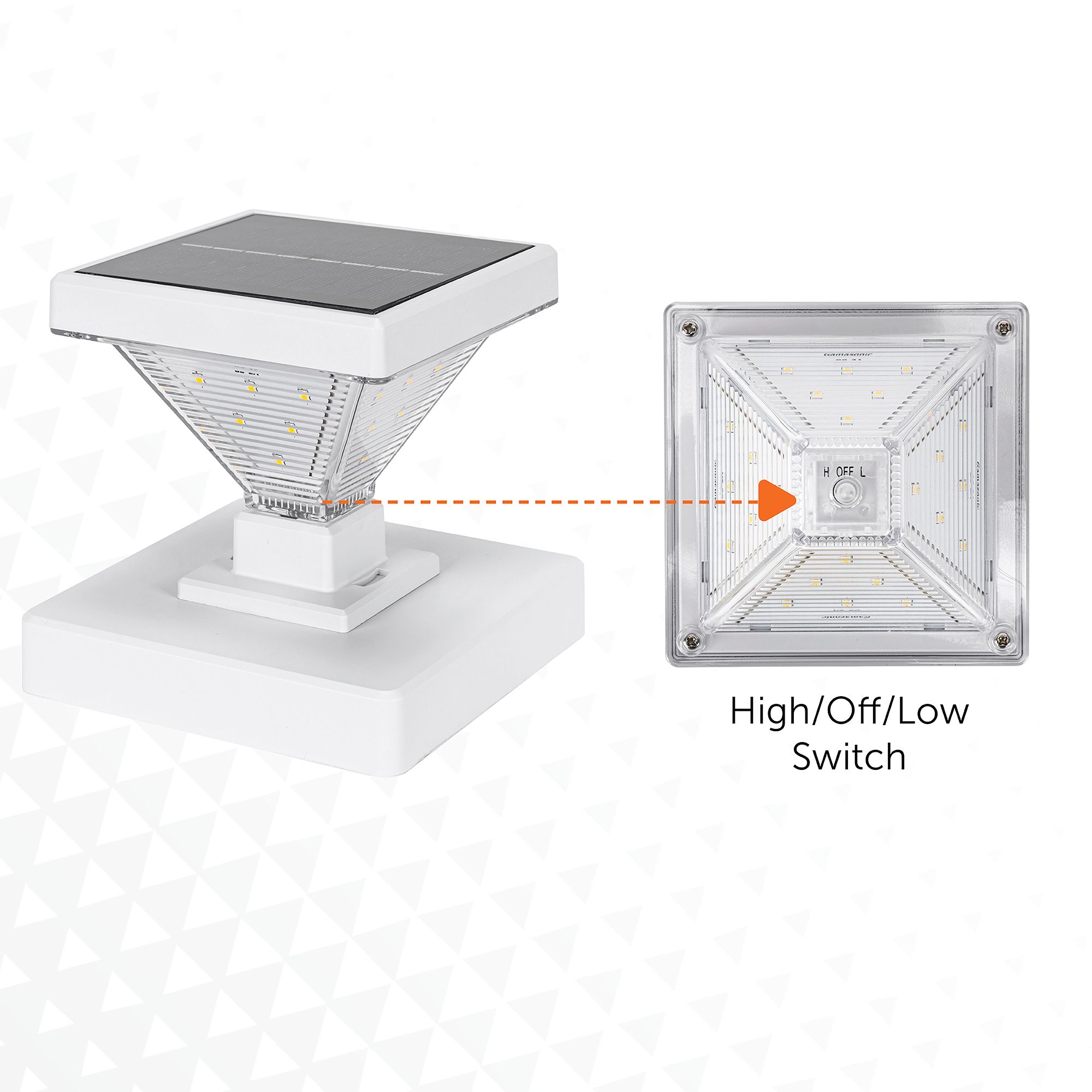 Image 6 Luxor White Solar LED Post Cap Lights Set of 2 more views