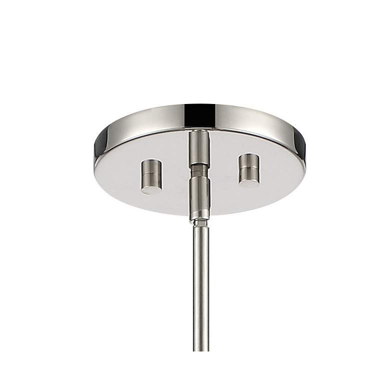 Image 3 Luxour 20"W Polished Nickel and Gray Velvet Pendant Light more views