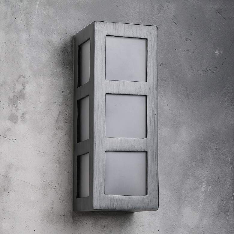 Image 1 Luxury Lighting Varien Bay 15" High Pewter LED Outdoor Wall Light