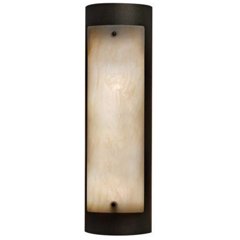 Image 1 Luz Azul 20 inch High Dark Iron and Faux Alabaster ADA Sconce