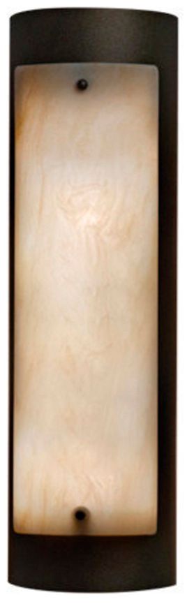 Luz Azul 20" High Dark Iron|Faux Alabaster ADA Sconce LED Retrofit