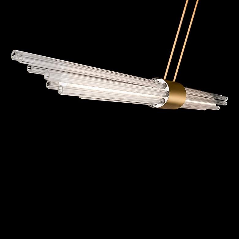 Image 4 Luzerne 4.88"H x 56"W 1-Light Linear Pendant in Aged Brass more views