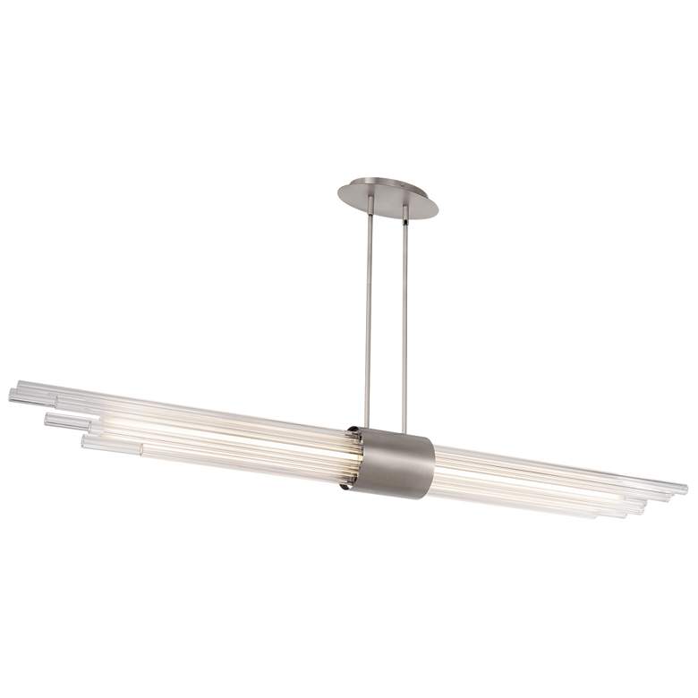Image 1 Luzerne 4.88 inchH x 56 inchW 1-Light Linear Pendant in Brushed Nickel
