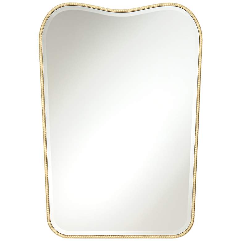 Image 2 Lyana Matte Gold 27 inch x 39 inch Dipping Top Wall Mirror