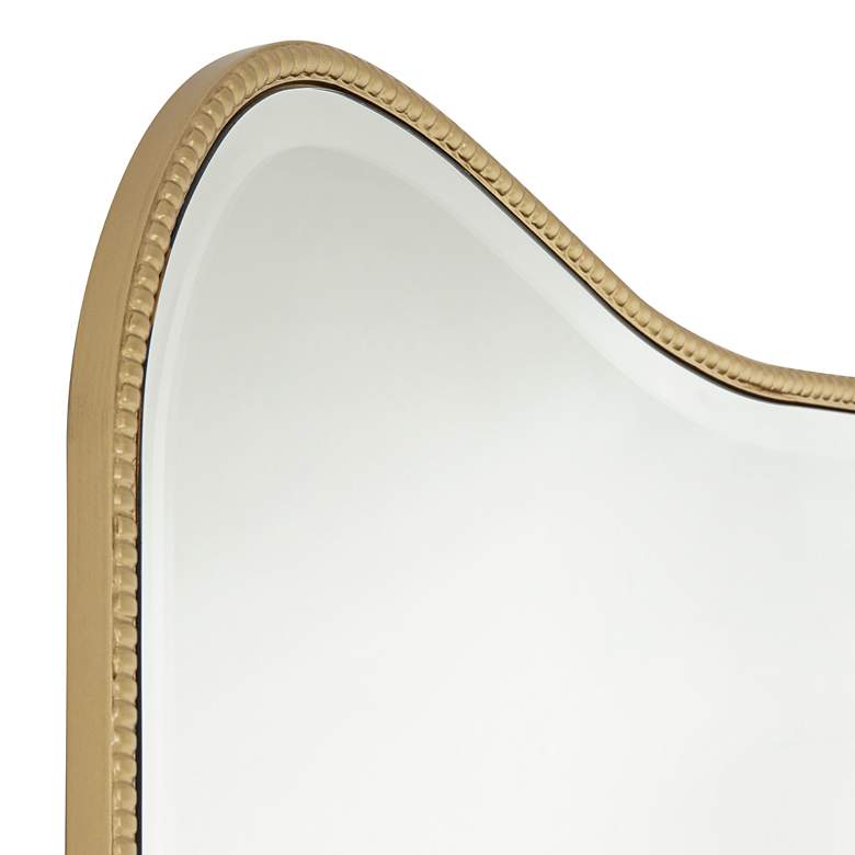 Image 3 Lyana Matte Gold 27 inch x 39 inch Dipping Top Wall Mirror more views