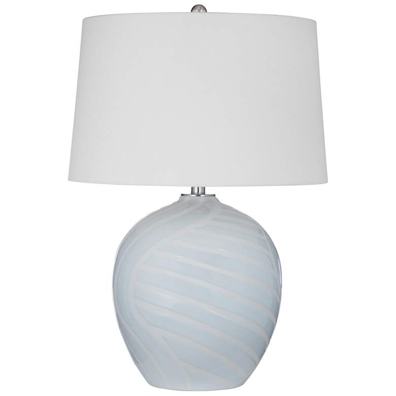 Image 1 Lyance 26" High Light Blue And Cream Table Lamp