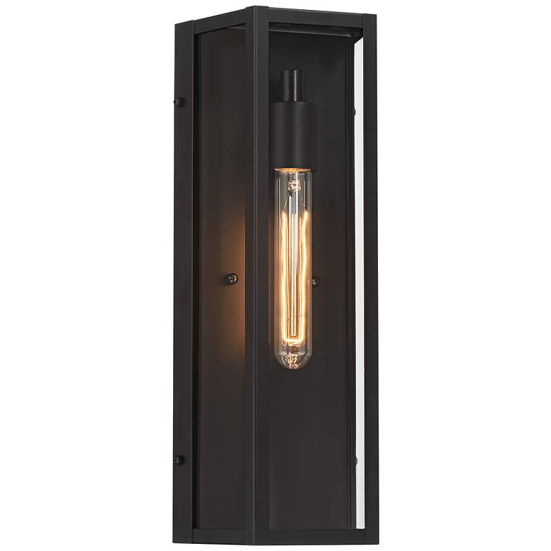 Image 2 Lydia 16" High Matte Black Outdoor Wall Light