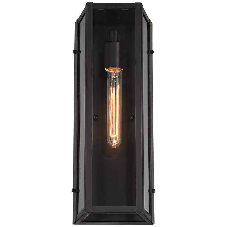 Image 4 Lydia 16" High Matte Black Outdoor Wall Light more views