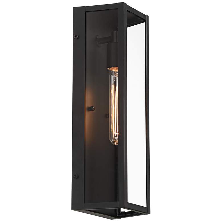 Image 6 Lydia 16" High Matte Black Outdoor Wall Light more views