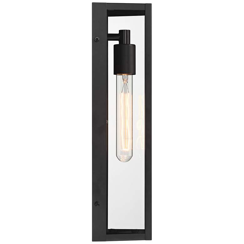 Image 7 Lydia 16" High Matte Black Outdoor Wall Light more views