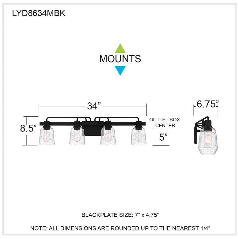 Image 7 Lydia 4-Light Matte Black Vanity Light more views
