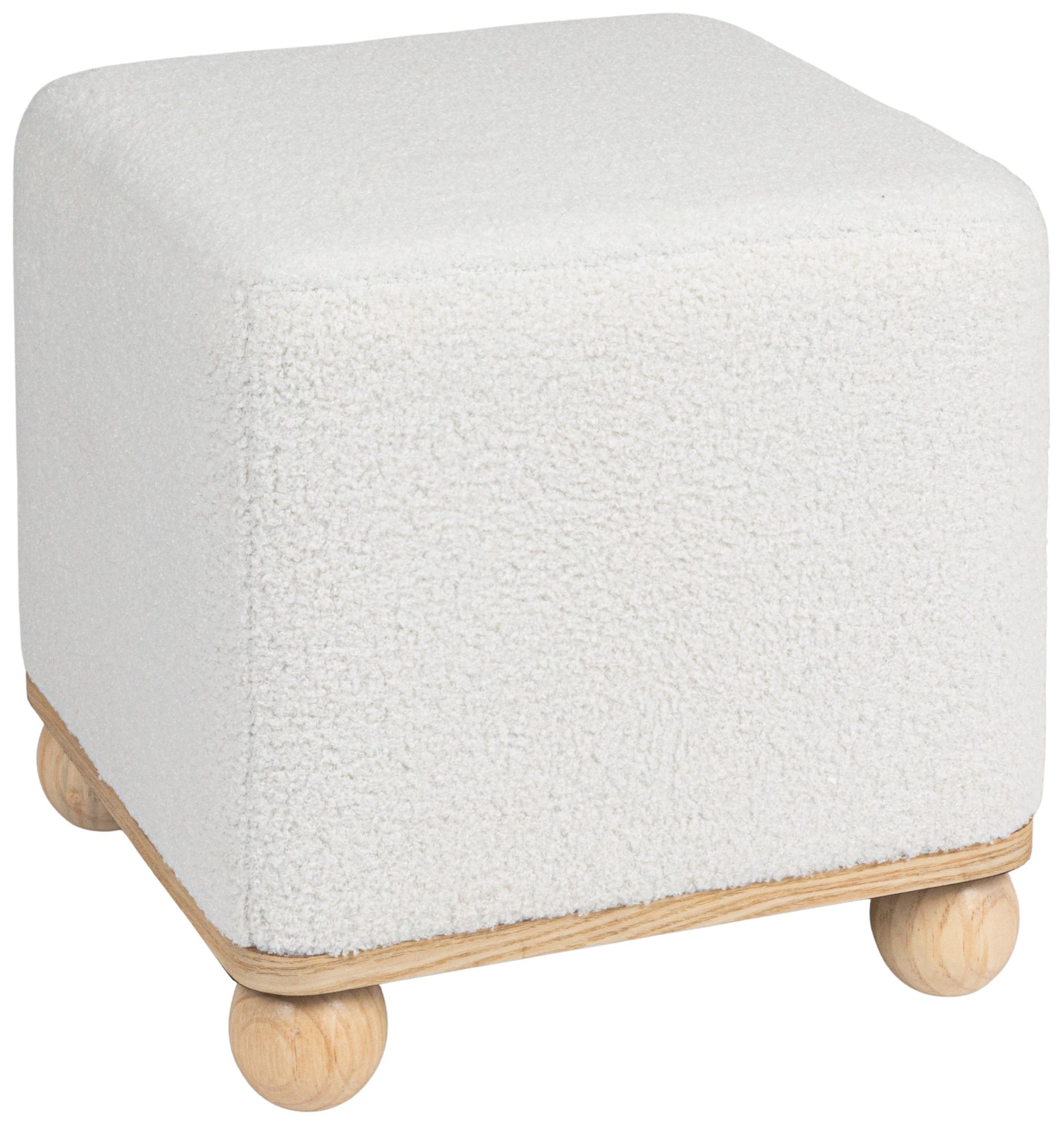 Image 2 Lydia Cream Boucle Square Ottoman