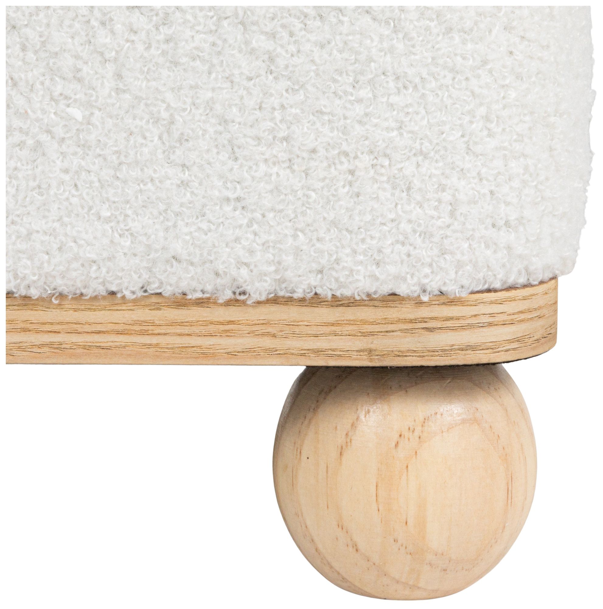 Image 5 Lydia Cream Boucle Square Ottoman more views