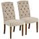 Lydia Natural Linen Armless Accent Chair Set of 2