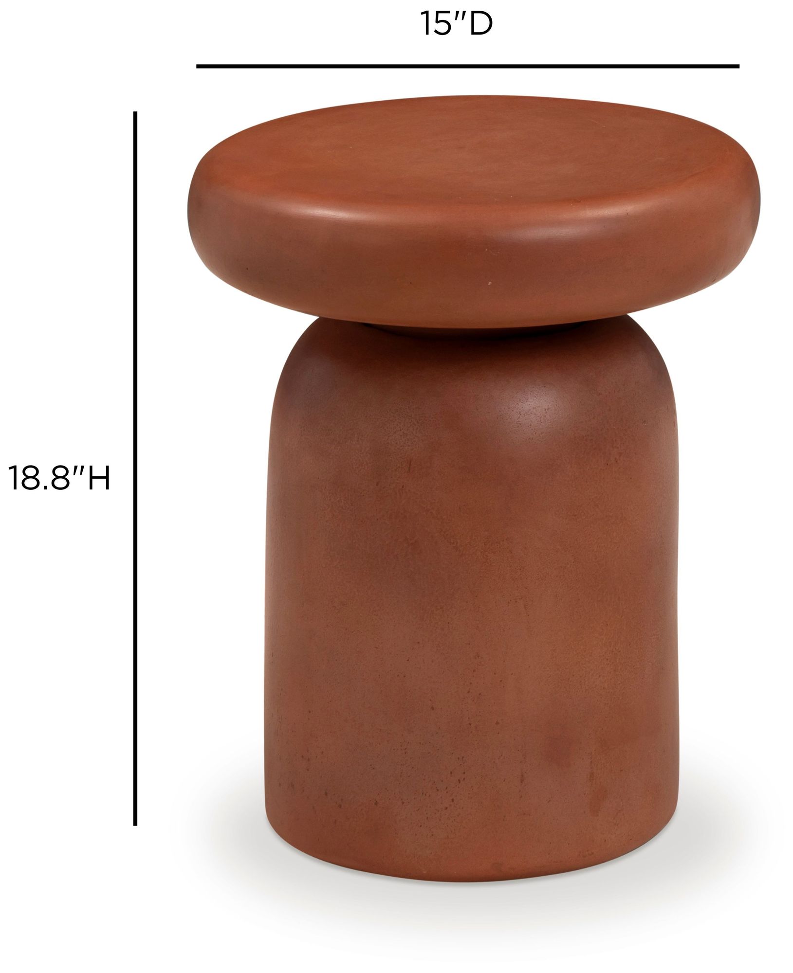 Image 7 Lydia Red Concrete Indoor/Outdoor Side Table more views