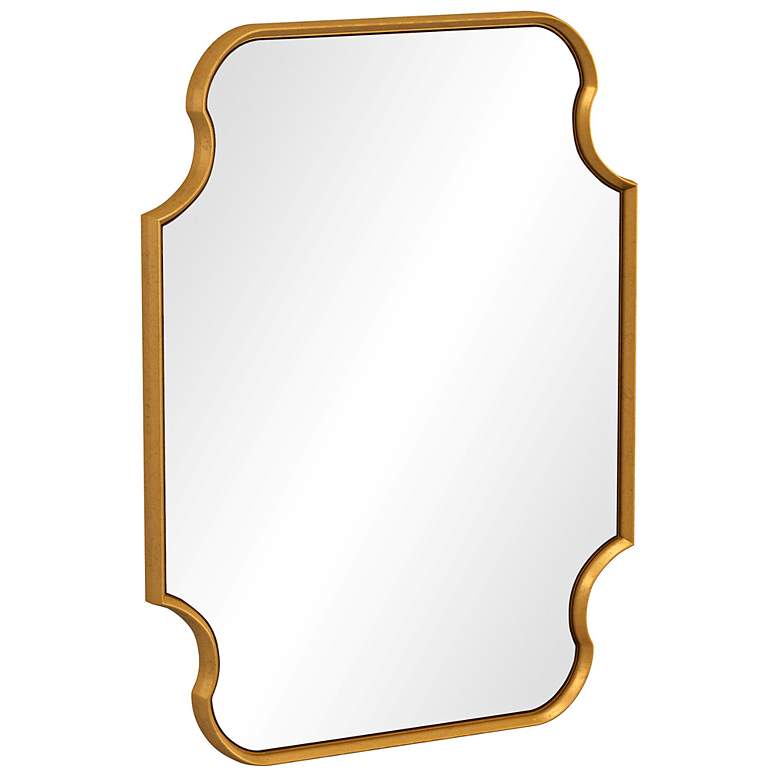 Image 6 Lyenda Gold Leaf 36" x 48" Curves Rectangular Wall Mirror more views