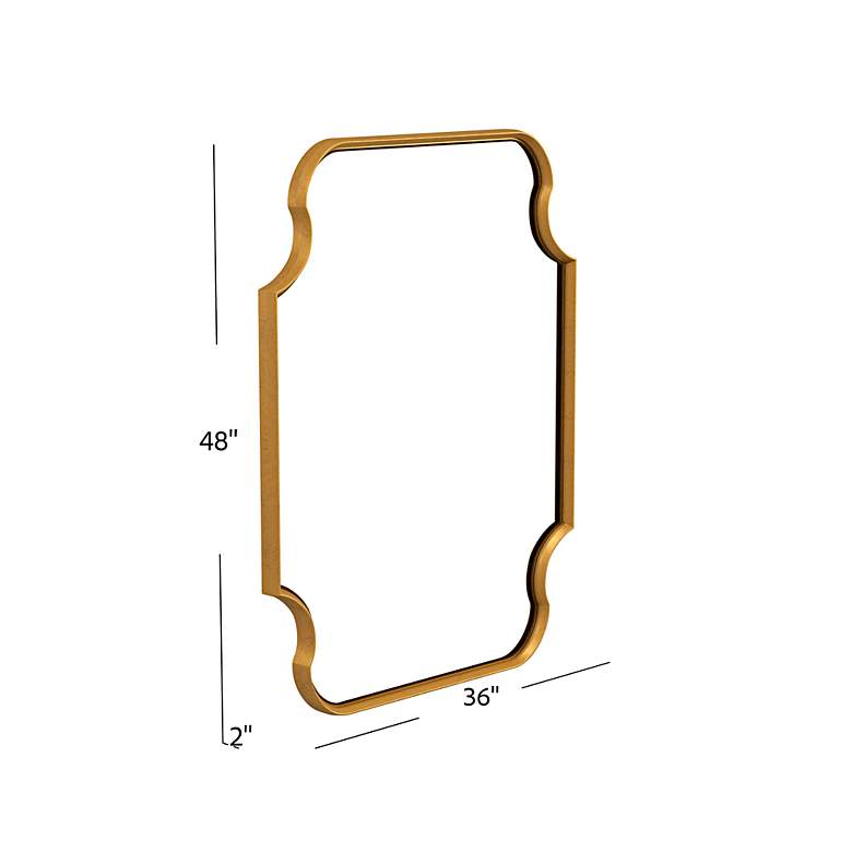 Image 7 Lyenda Gold Leaf 36" x 48" Curves Rectangular Wall Mirror more views