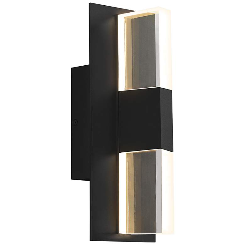 Image 1 Lyft 12 1/2" High Black Clear 2700K LED Outdoor Wall Light