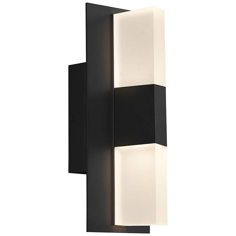 Image 1 Lyft 12 1/2" High Black White 3000K LED Outdoor Wall Light
