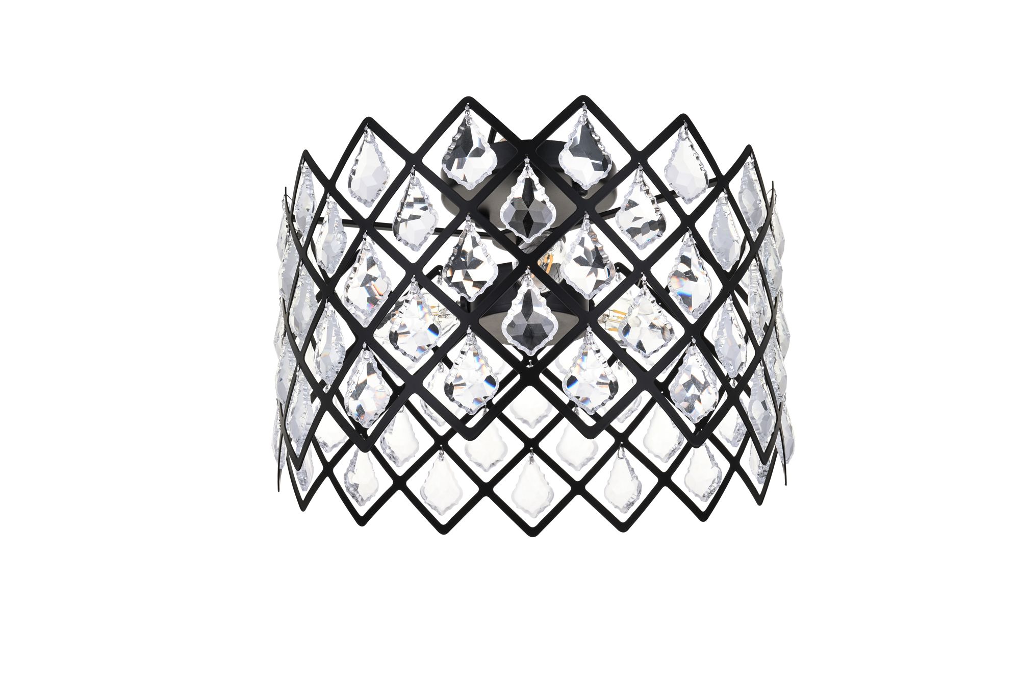 Lyla 13" Flush Mount In Black in scene