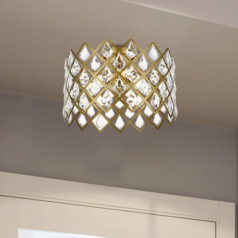 Image 1 Lyla 13" Flush Mount In Brass