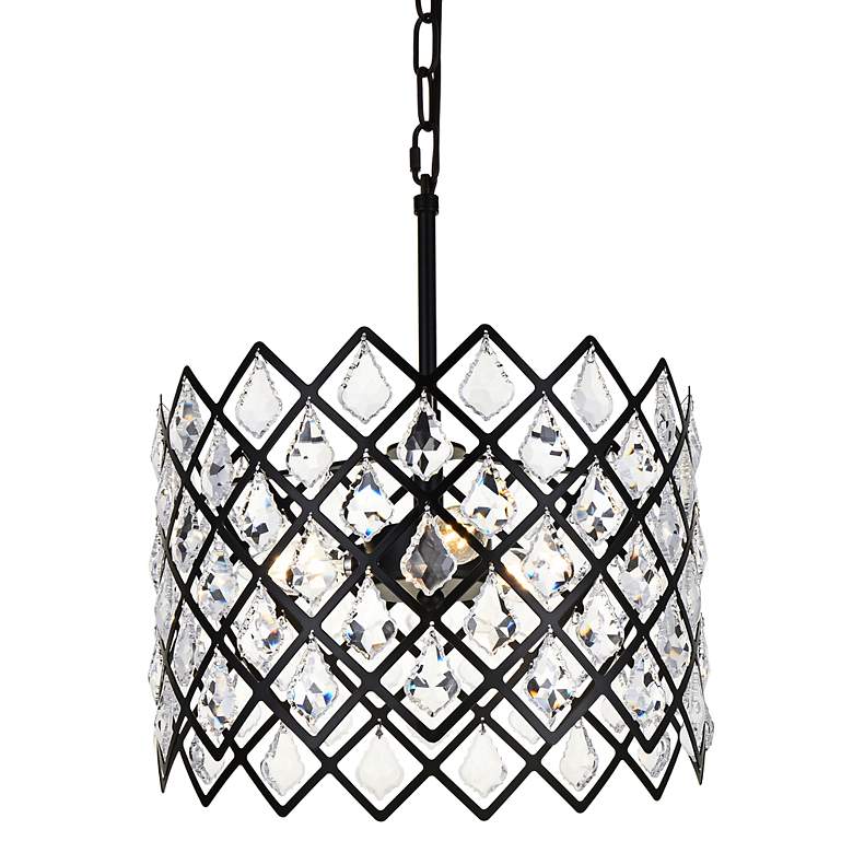 Image 3 Lyla 13" Wide Black and Clear Crystal 3-Light Pendant more views