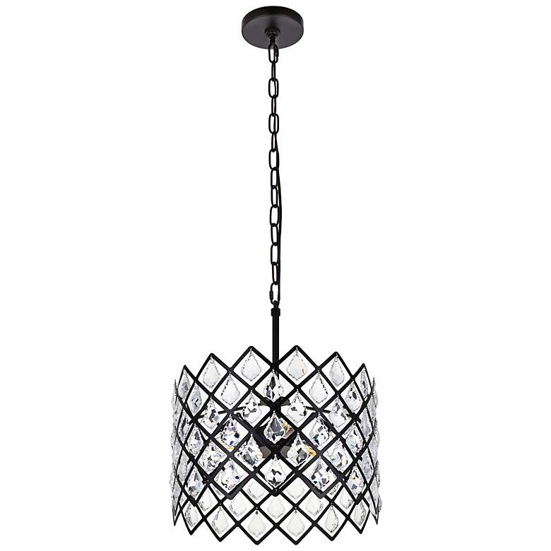 Image 4 Lyla 13" Wide Black and Clear Crystal 3-Light Pendant more views