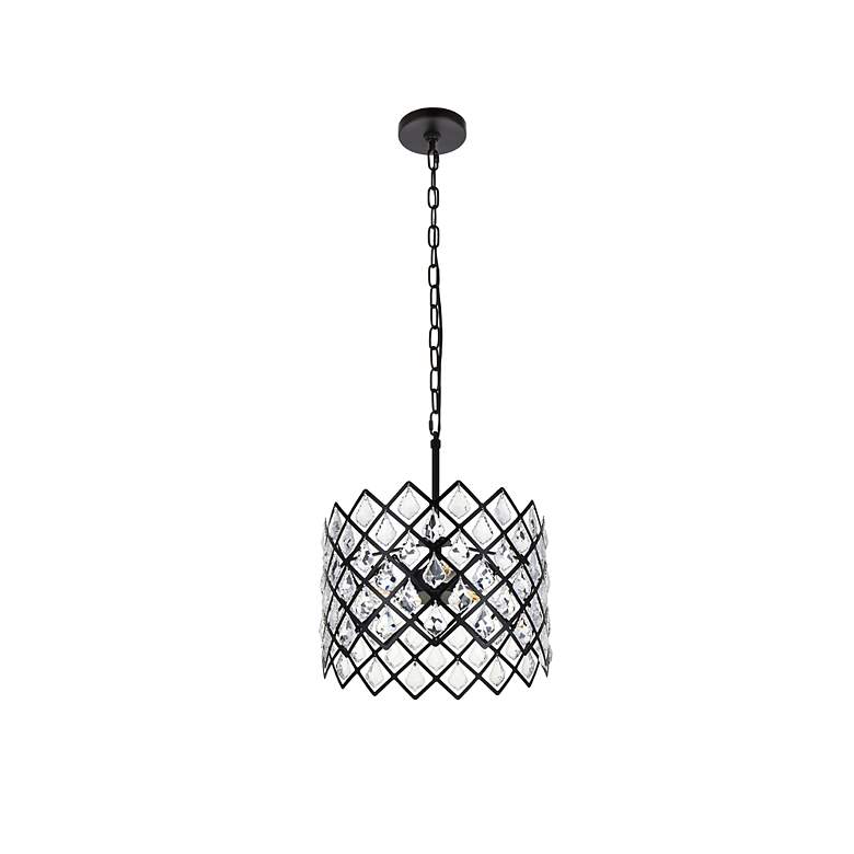 Image 7 Lyla 13" Wide Black and Clear Crystal 3-Light Pendant more views