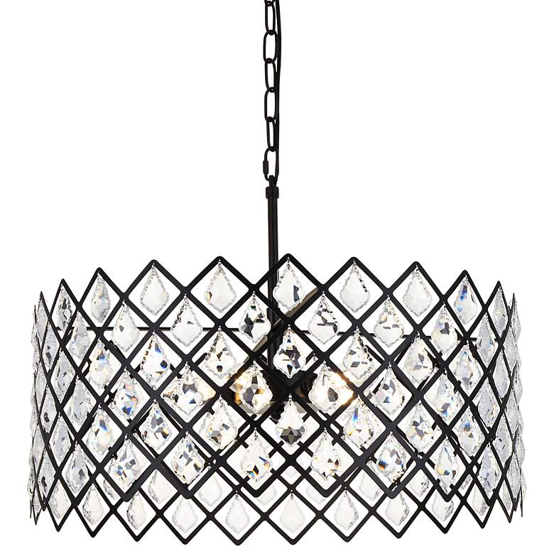 Image 2 Lyla 21" Wide Black 5-Light Drum Pendant