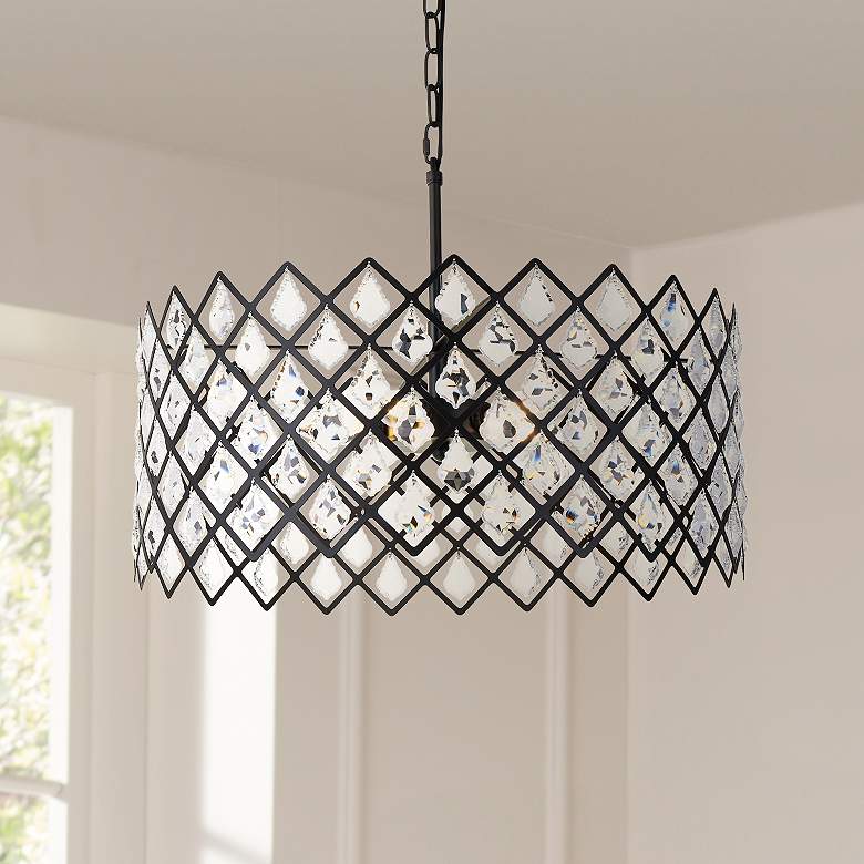 Image 1 Lyla 21" Wide Black 5-Light Drum Pendant
