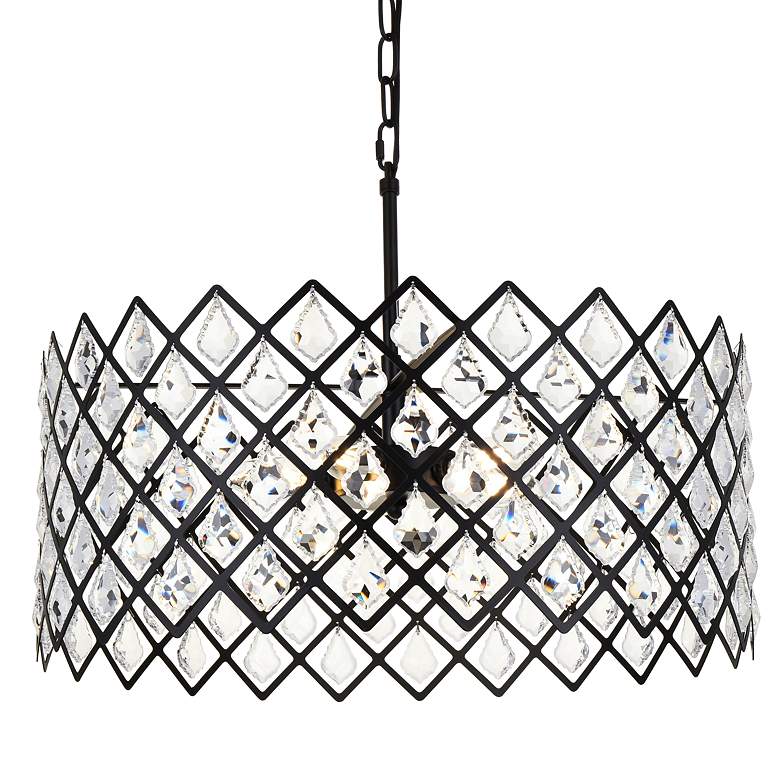 Image 7 Lyla 21" Wide Black 5-Light Drum Pendant more views