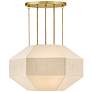 1_Lyla 24 1/4" Wide Brass and Oatmeal Linen 4-Light Chandelier