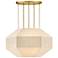 Lyla 24 1/4" Wide Brass and Oatmeal Linen 4-Light Chandelier