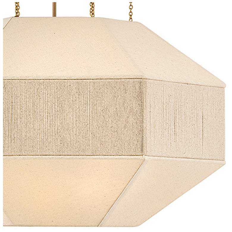 Image 2 Lyla 24 1/4" Wide Brass and Oatmeal Linen 4-Light Chandelier more views