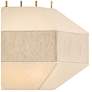 2_Lyla 24 1/4" Wide Brass and Oatmeal Linen 4-Light Chandelier more views