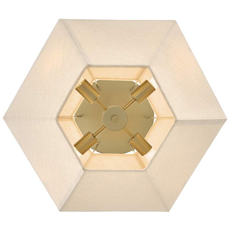 Image 4 Lyla 24 1/4" Wide Brass and Oatmeal Linen 4-Light Chandelier more views