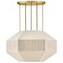 5_Lyla 24 1/4" Wide Brass and Oatmeal Linen 4-Light Chandelier more views