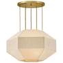 6_Lyla 24 1/4" Wide Brass and Oatmeal Linen 4-Light Chandelier more views