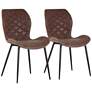 Lyla Antique Brown Faux Leather Dining Chair Set of 2