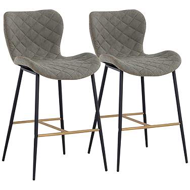 Lyla Antique Gray Fabric Counter Stool Set of 2
